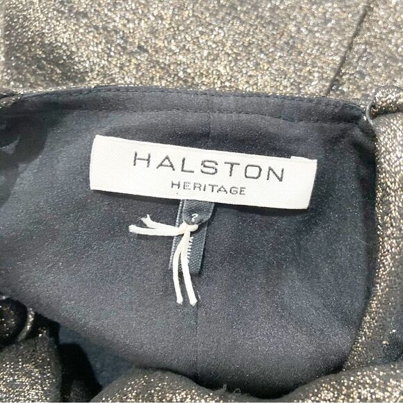 Halston Heritage Gold and Black Halter Sheath Cocktail Dress - Picture 5 of 7